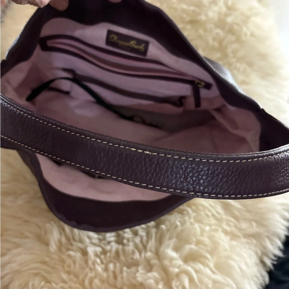 Dooney & Bourke Burgundy Pebble Leather Logo Lock Large Hobo Bag with COA